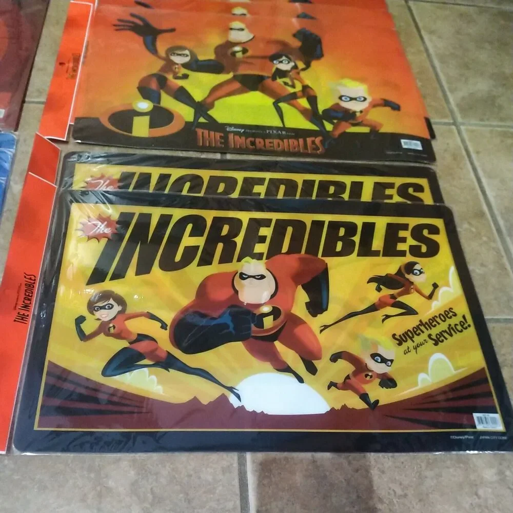 RARE Lot of 11 NEW SEALED Vintage Disney Pixar The Incredibles Placemats 4 types